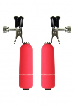 Vibrating Nipple Clamps - Red