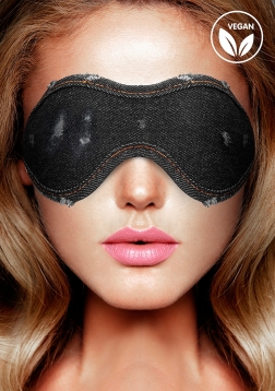 Denim Eye Mask - Roughend Denim Style - Black ..