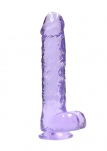 9" / 25 cm Realistic Dildo With Balls - Purple..