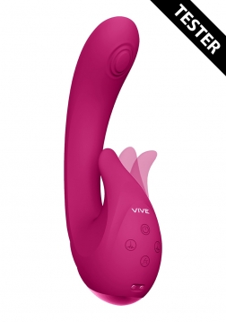 VIVE-MIKI Rechargeable Pulse-Wave & Flickering Silicone Vibrator - Pink..