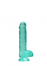 6" / 15 cm Realistic Dildo With Balls - Turquoise