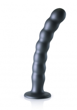 Beaded G-Spot Dildo - 8'' / 20,5 cm - Gun Metal..