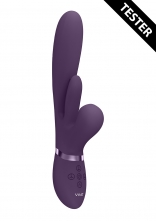 Thrusting G-Spot Vibrator with Flapping Tongue and Pulse Wave Stimulator - Purple - Tester..