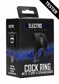 Cock Ring - With C-spot E-stim Massager - Black - Tester..