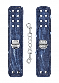Denim Handcuffs - Roughend Denim Style - Blue..
