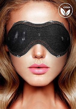 Denim Eye Mask - Roughend Denim Style - Black ..