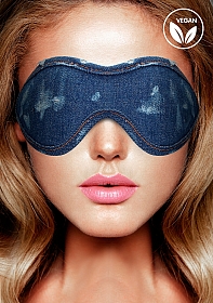 Denim Eye Mask - Roughend Denim Style - Blue..