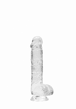 6" / 15 cm Realistic Dildo With Balls - Transparent..