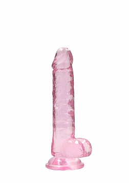 7" / 19 cm Realistic Dildo With Balls - Pink..