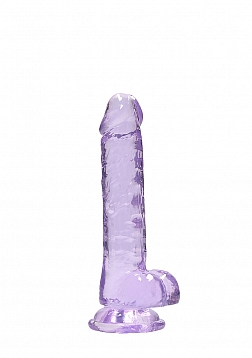 7" / 19 cm Realistic Dildo With Balls - Purple..