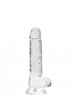 7" / 19 cm Realistic Dildo With Balls - Transparent..