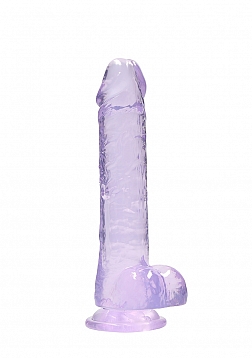 8" / 21 cm Realistic Dildo With Balls - Purple..