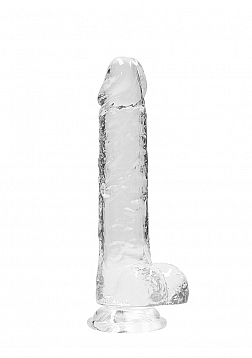 8" / 21 cm Realistic Dildo With Balls - Transparent..