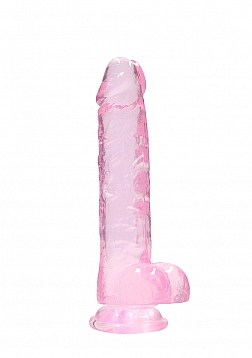 8" / 21 cm Realistic Dildo With Balls - Pink..