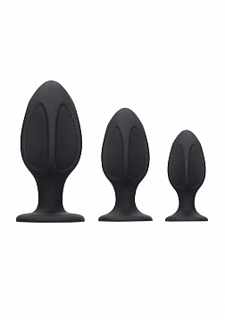 Diamond Shape Butt Plug Set - Black..