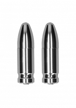 Magnetic Nipple Clamps - Diamond Bullet - Silver..