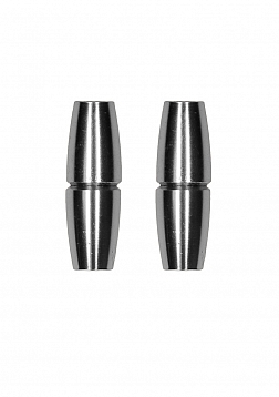 Magnetic Nipple Clamps - Sensual Cylinder - Silver..