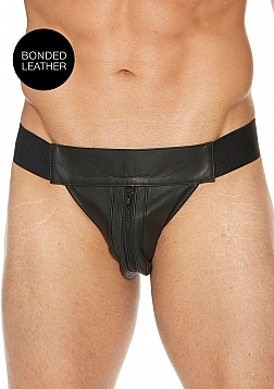 Plain Front With Zip Jock - S/M - Black..