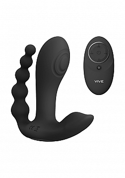 VIVE-KATA Rechargeable Triple Motor Hands-Free Silicone Vibrator - Black..