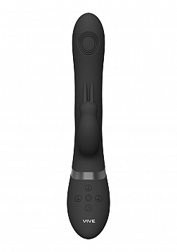 VIVE - Rini - Rechargeable Pulse-Wave Triple Motor Silicone Rabbit - Black
