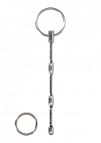 Urethral Sounding - Stainless Steel Ribbed Plug With Ring..