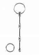 Urethral Sounding - Stainless Steel Ribbed Plug With Ring..