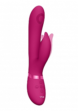 VIVE-AIMI Rechargeable Triple Motor Swinging Silicone Rabbit - Pink..