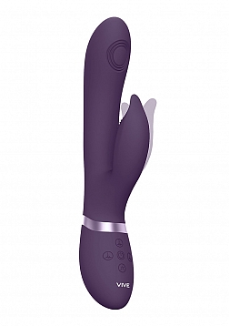 VIVE-AIMI Rechargeable Triple Motor Swinging Silicone Rabbit - Purple..