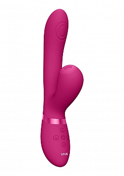 VIVE-HIDE Rechargeable Pulse & Airwave Technology Silicone Vibrator - Pink..