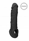 Penis Extender with Rings - 8" - 21 cm - Black..