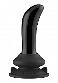 Prickly - Glass Vibrator - Witch Suction Cup and Remote - Rechargeable - 10 Speed - Black