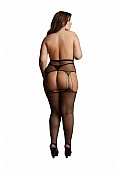 Suspender Rhinestone Pantyhose - Plus Size