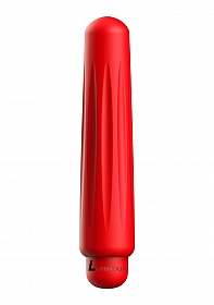 Delia - ABS Bullet With Silicone Sleeve - 10-Speeds - Red..