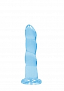 Realrock Crystal Clear 7'' / 13cm Non Realistic Dildo With Suction Cup - Blue..