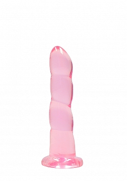 Realrock Crystal Clear 7'' / 13cm Non Realistic Dildo With Suction Cup - Pink..
