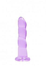 Realrock Crystal Clear 7'' / 13cm Non Realistic Dildo With Suction Cup - Purple..