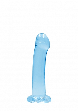 Realrock Crystal Clear 7'' / 13cm Non Realistic Dildo With Suction Cup - Blue..