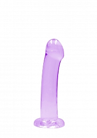 Realrock Crystal Clear 7'' / 13cm Non Realistic Dildo With Suction Cup - Purple..