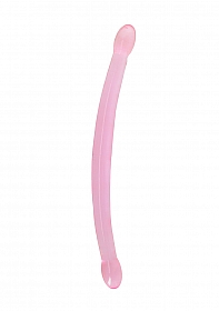 Realrock Crystal Clear 17'' / 13cm Non Realistic Double Dildo - Pink..