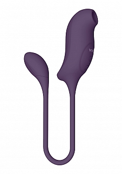 Quino - Rechargeable Silicone Airwave & Vibrating Egg Vibrator - Purple..