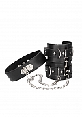 Bonded Leather Collar with Hand Cuffs 