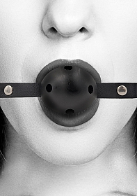 Breathable Ball Gag - With Bonded Leather Straps..