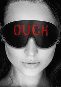 Bonded Leather Eye-Mask "Ouch" - With Elastic Straps..