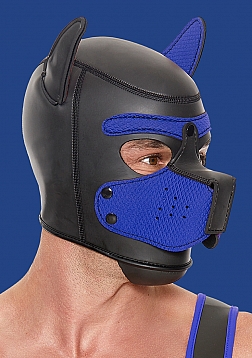 Puppy Hood Neoprene OS - Black/Blue..