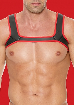 Puppy Body Harness Neoprene L/XL - Black/Red..