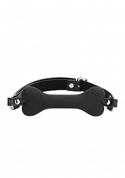 Puppy Play Silicone Bone Gag Black..