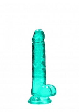 7" / 19 cm Realistic Dildo With Balls - Turquoise