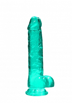 8" / 21 cm Realistic Dildo With Balls - Turquoise