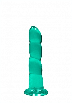 Realrock Crystal Clear 7'' / 13cm Non Realistic Dildo With Suction Cup - Turquoise..