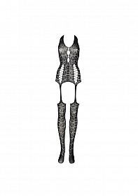 Lace Suspender Bodystocking - One Size